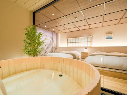 ヒノキの香りと和を堪能できます