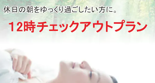 【12時チェックアウトプラン】朝はゆったり(朝食無料・隣接提携駐車場有)