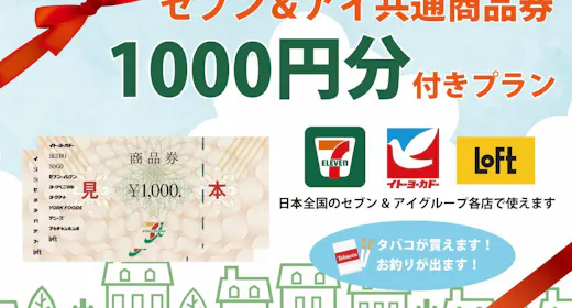 【タバコも買える】セブン&アイ1000円分付きプラン【お釣りも出ます】