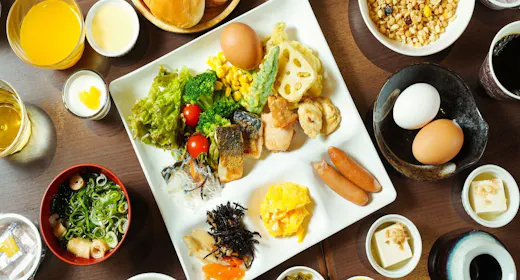 【朝食付き】大人気の30種類以上ビュッフェ付!名物「ふぐの西京焼き」が朝から食べ放題!