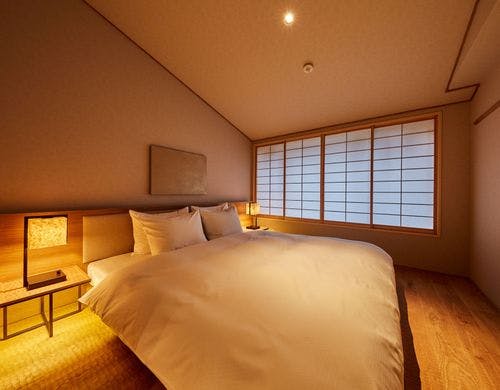 プレミアムコーナーダブルルーム　ベッド