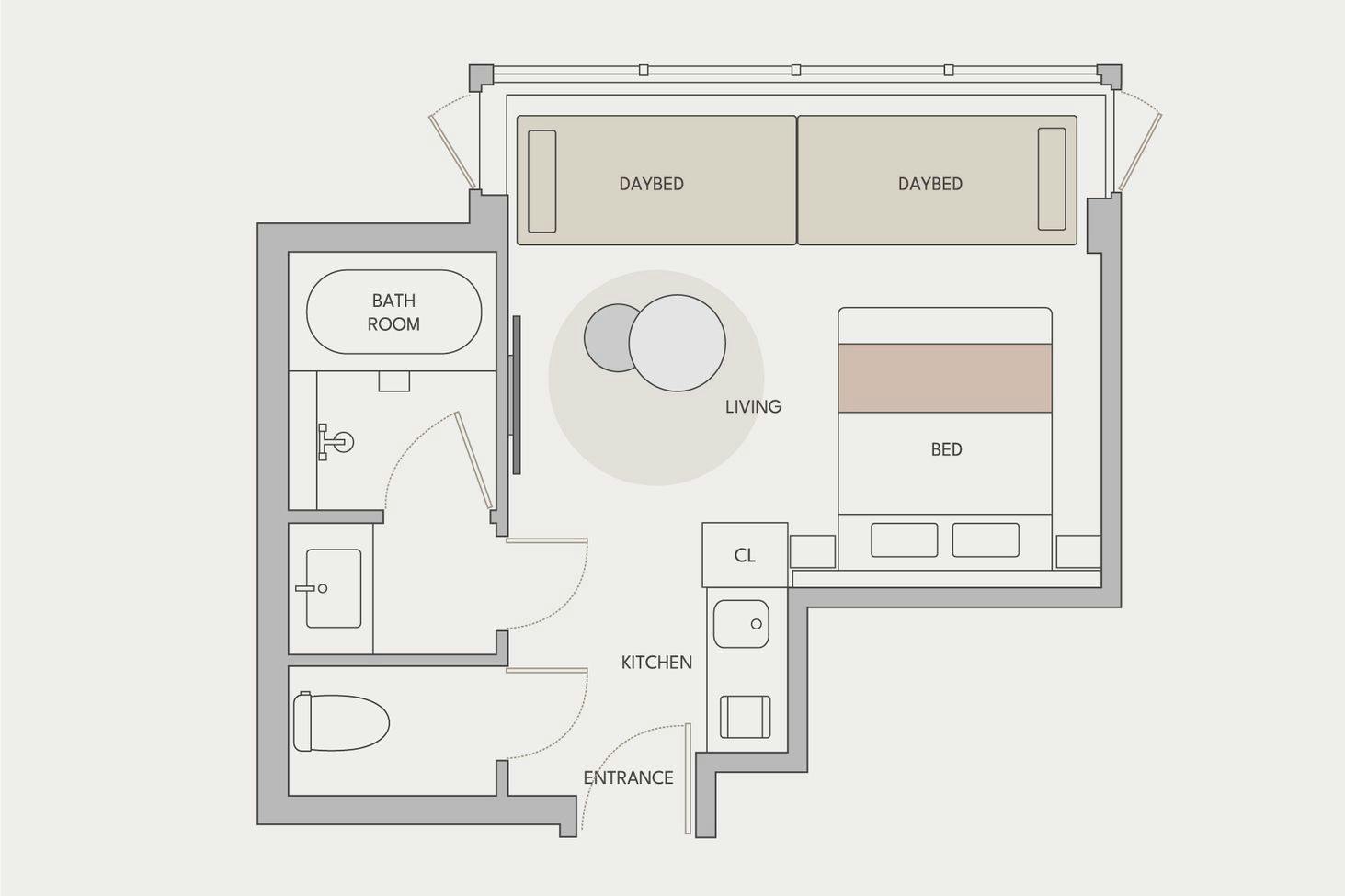 クイーンルーム間取り図