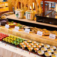 อาหารเช้าเต็มไปด้วยของขึ้นชื่อจากอาคิตะ