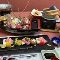 當季鮮魚小船盛與鳥取和牛會席