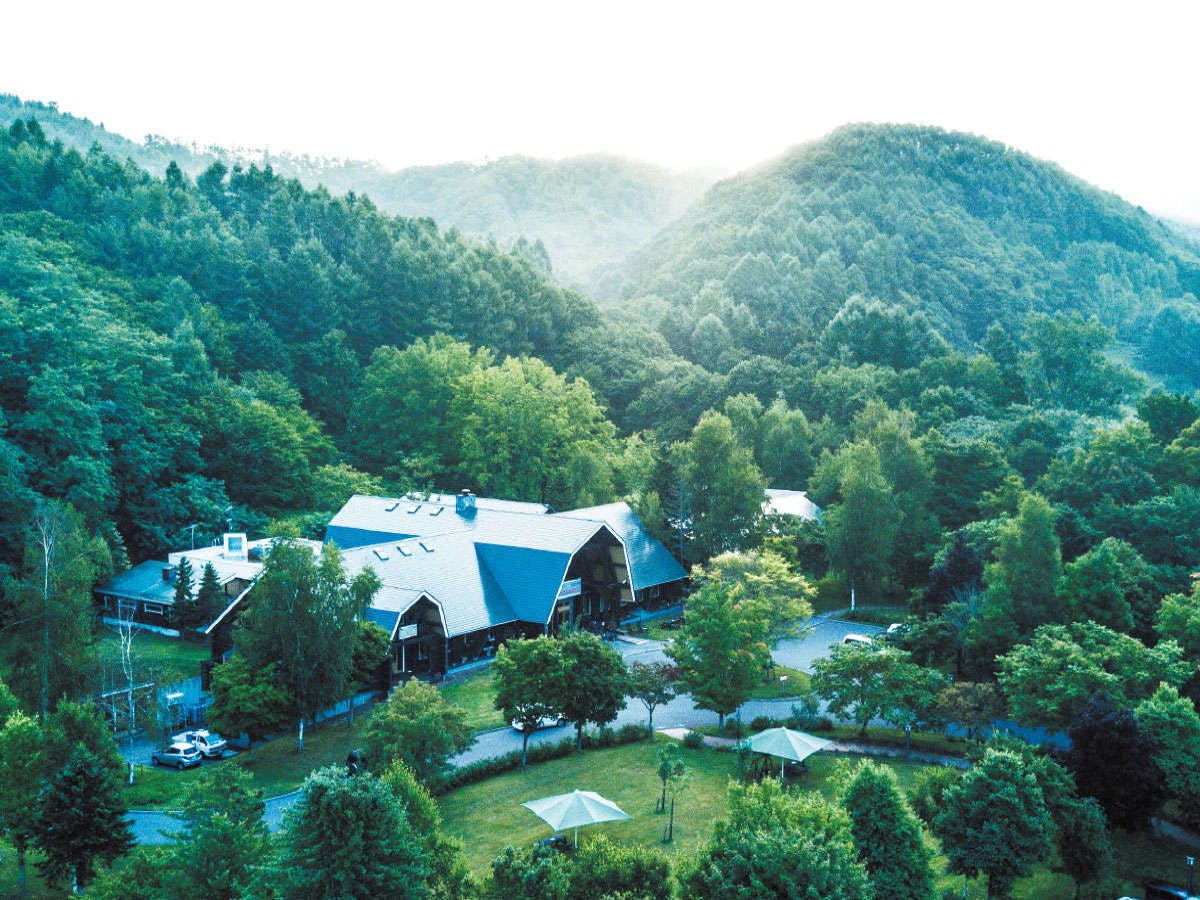 숲으로 둘러싸인 로그 호텔