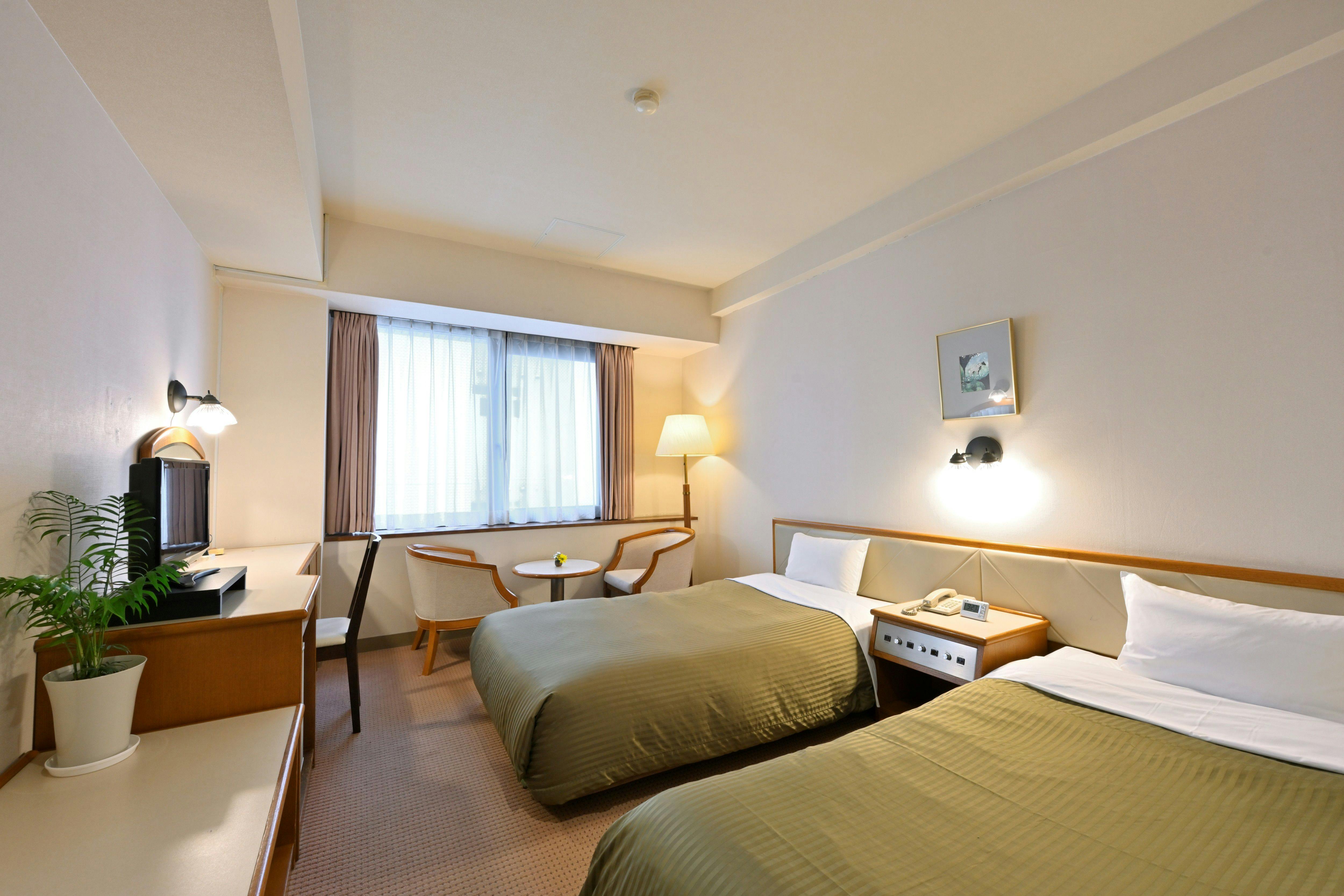 ห้องพักเตียงคู่ปลอดบุหรี่ฝั่งภูเขาในอาคารหลัก