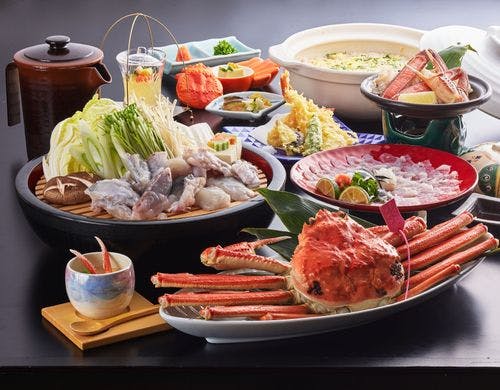 蟹ふぐ会席蟹半身付き（2人前）