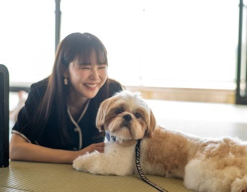 わんちゃんと一緒に泊まれる客室です。