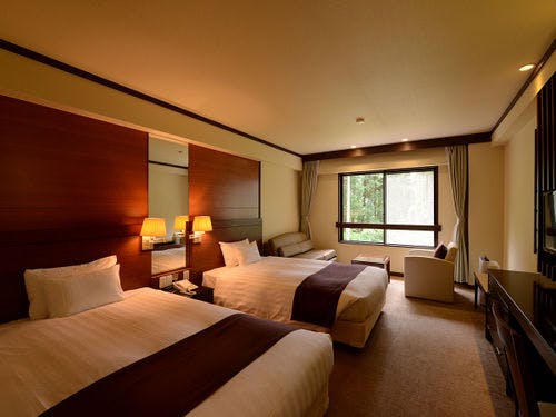 *禁煙芦ノ湖側ツイン洋室20平米トイレ付