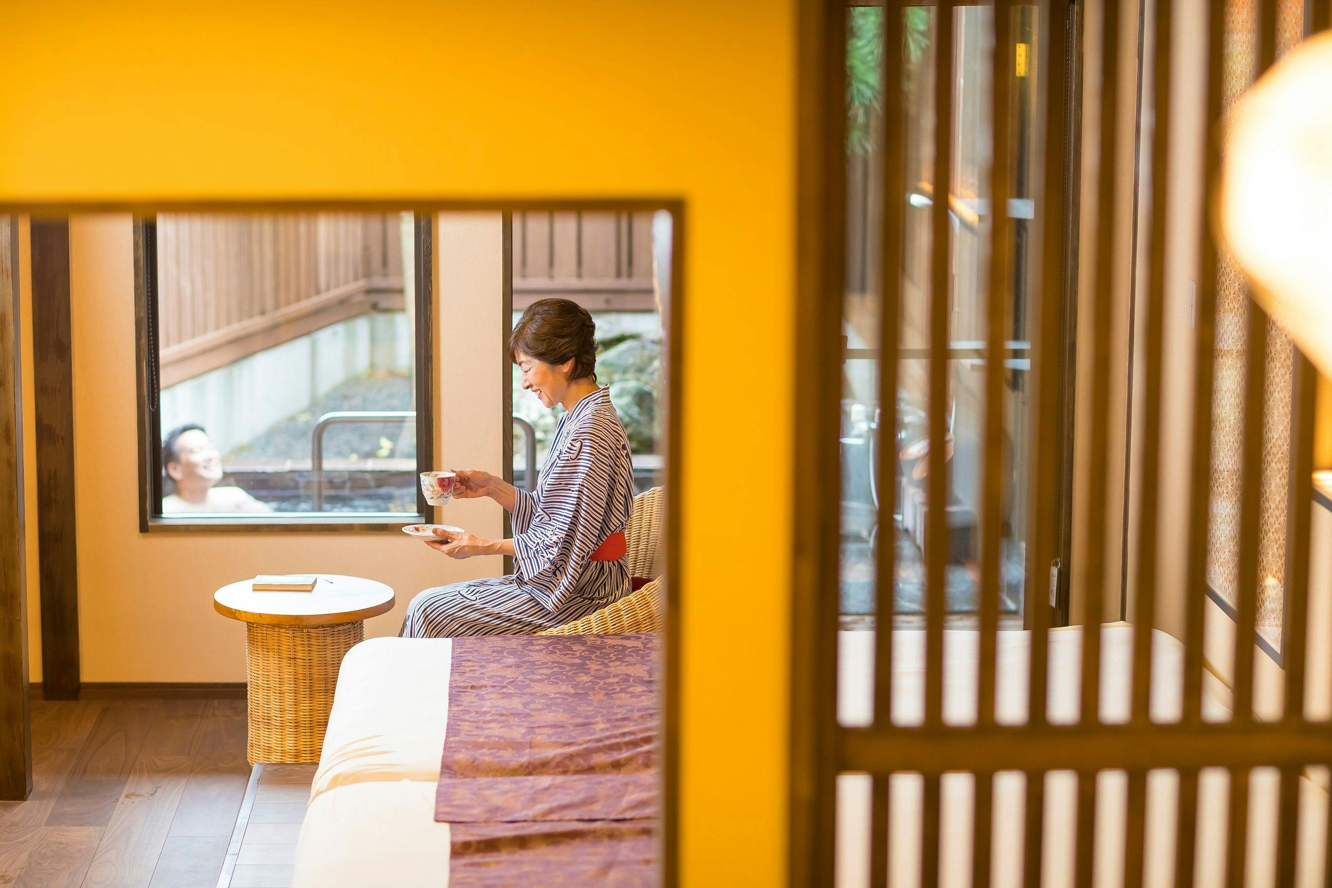 ห้องพักพร้อมอ่างอาบน้ำกลางแจ้ง - Matsu no Ma