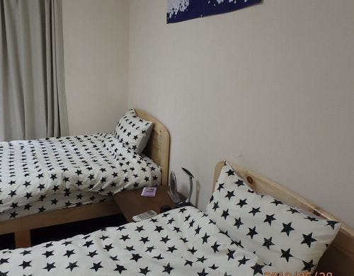 京の宿西大路２Fお部屋の二段ベッドです。