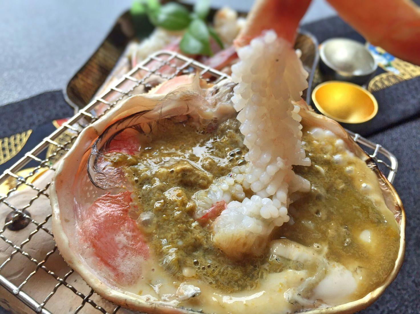 ปูหิมะย่างกระดอง.