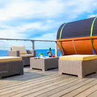 Sauna Barrel Pribadi dengan Pemandangan Laut