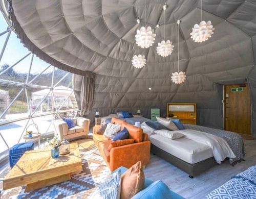 【ジャクジー温水プール】8mドーム型テント