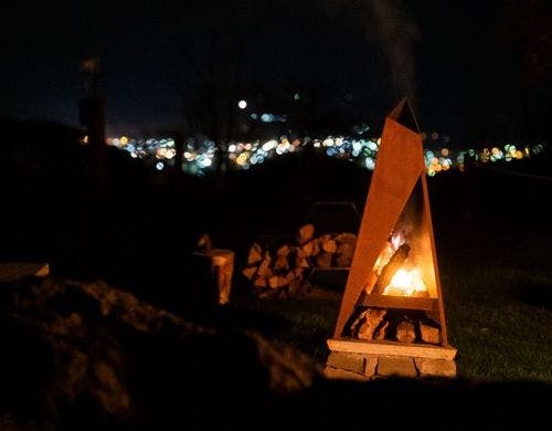 足寄の夜景とファイヤーピット