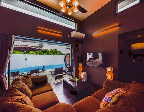 エグゼクティブヴィラリビングからの眺め