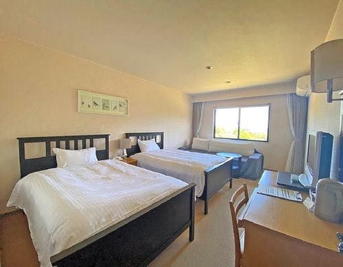 ガーデンビューツイン。ソファベッドあり。