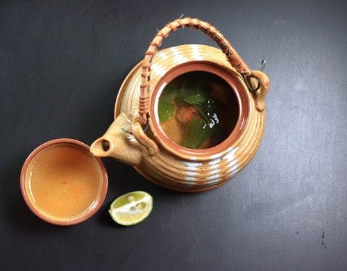 【夕食 松茸の土瓶蒸し】