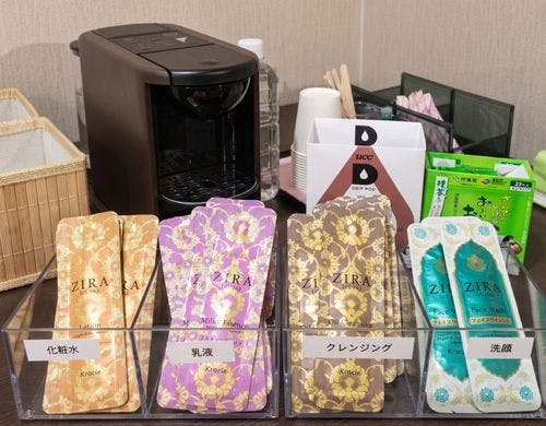 宿泊者専用のアメニティコーナー