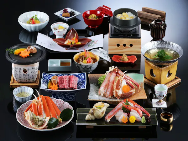 【松葉かに会席】<一人松葉かに1杯相当!>かに&黒毛和牛<夕食個室ダイニングまたは小宴会場>
