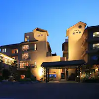 Mata air panas Yamaga Seiryuso - Pemandangan senja