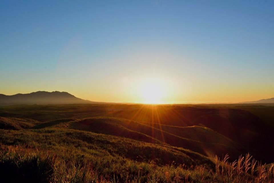 ในฤดูใบไม้ร่วง หญ้าสูงปกคลุมทั่วทั้งภูเขา