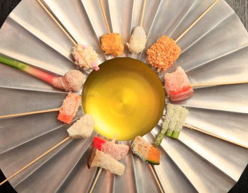 藤井荘名物：オイルフォンデュ＝ぽんぽん鍋