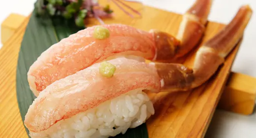 【Premiumプラン】生ズワイガニ握り鮨×最高級部位「上州和牛ヒレ」×名物ソフトシェル渡り蟹姿揚げ