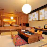 Kamar khusus dengan pemandian panorama: Kamar gaya Jepang dan Barat tanpa sekat