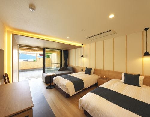 半露天風呂付スーペリアツイン「なぎみ」