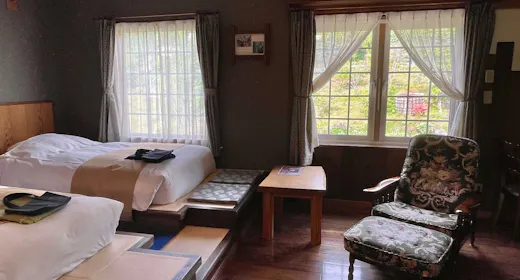 自慢のガーデンを望めるお部屋