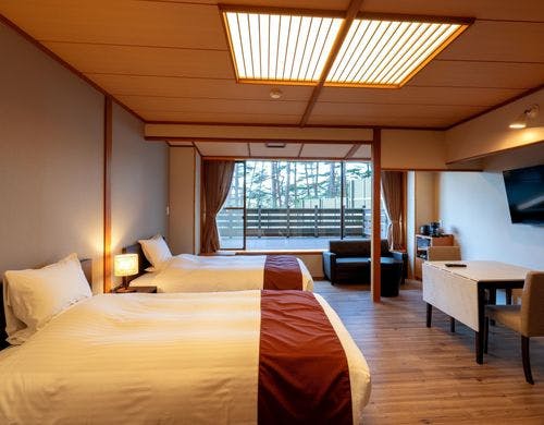 南部赤松を望む和の趣が漂うツインベッドル