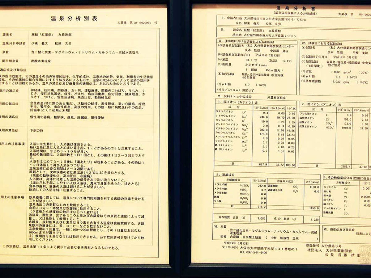 ตารางวิเคราะห์น้ำพุร้อน
