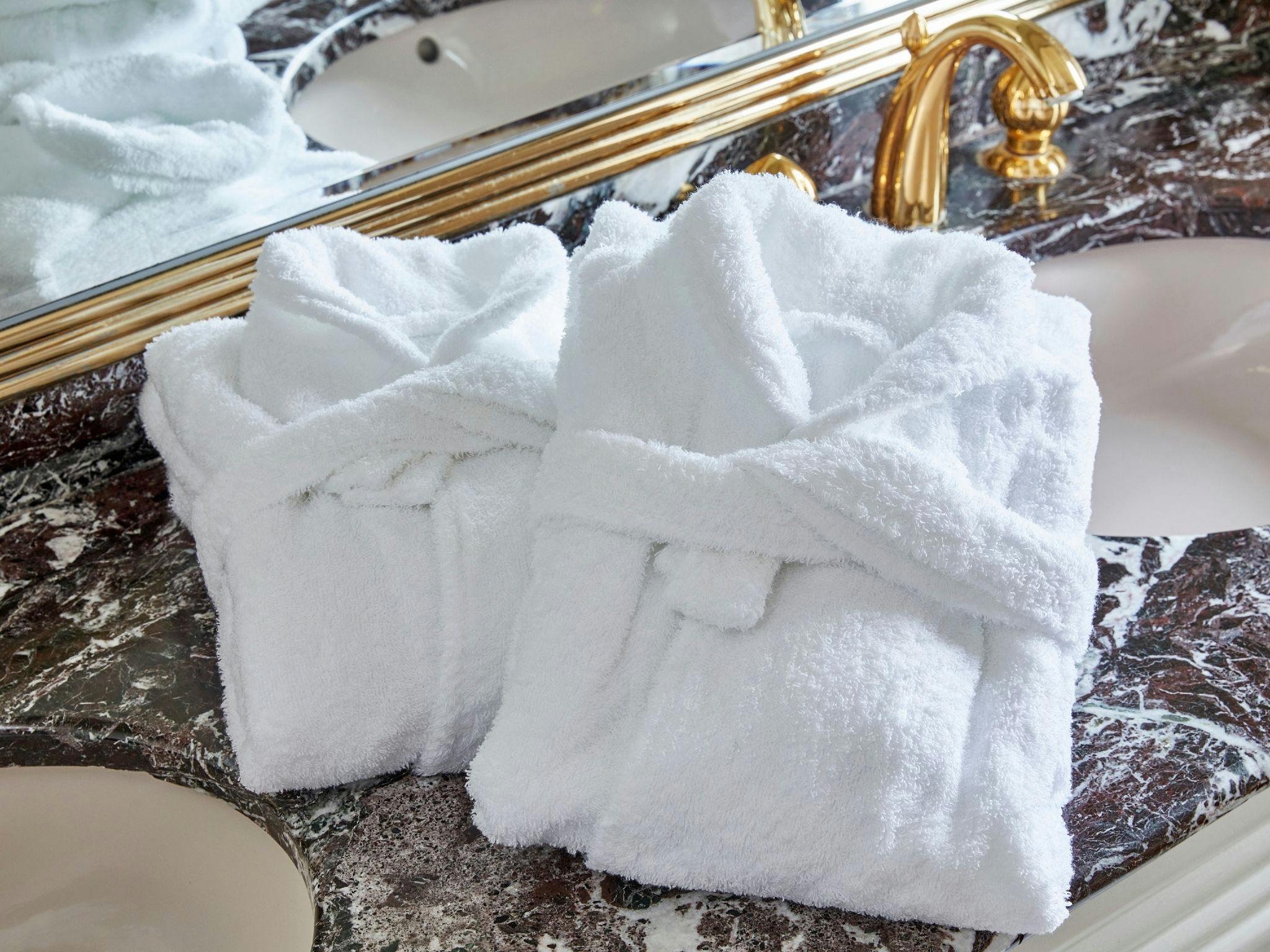 Elegant moments with a bathrobe