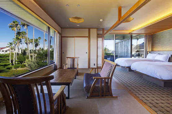 【การ์เด้นวิลล่า】ห้องพักสไตล์ญี่ปุ่นและตะวันตกพร้อมออนเซ็นส่วนตัว