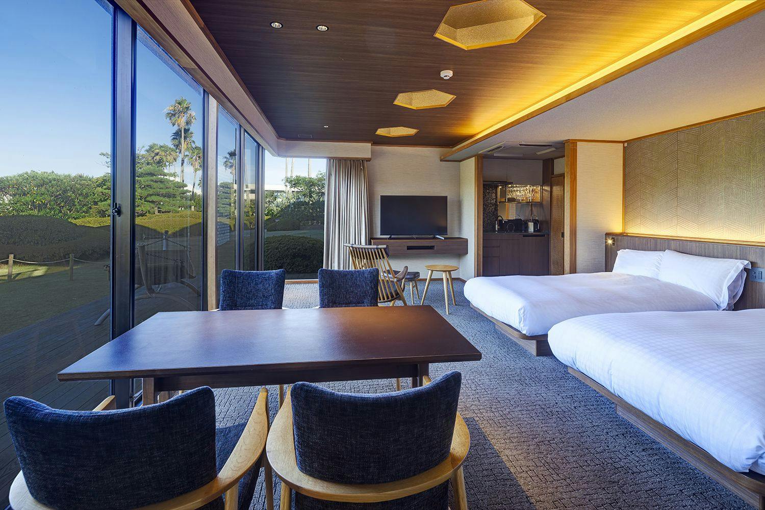 【การ์เด้นวิลล่า】ห้องพักเตียงคู่พร้อมอ่างอาบน้ำกลางแจ้งส่วนตัว A