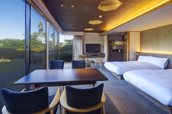 【การ์เด้นวิลล่า】ห้องพักเตียงคู่พร้อมอ่างอาบน้ำกลางแจ้งส่วนตัว A