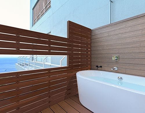 客室露天風呂一例