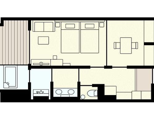 露天風呂付き客室みやび間取り図