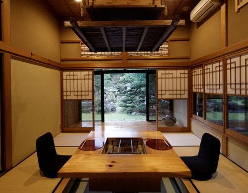 ご夕食　料亭鶴我の囲炉裏個室