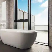 クイーンベッドルームのバスタブ