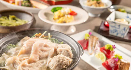 【คอร์สอาหารตามฤดูกาล】ลิ้มรสหมูอาโอมุเมะและวัตถุดิบตามฤดูกาล