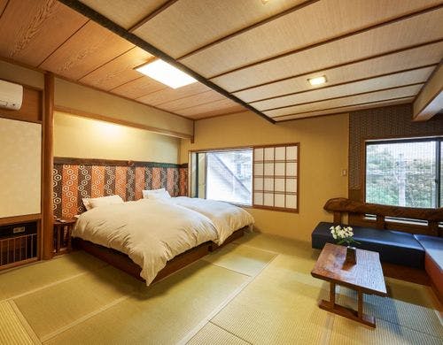 カップルに人気！茶室風呂付き客室