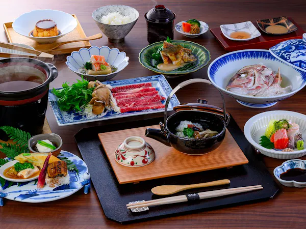 【基本会席】大分旬彩会席 & 鯛兜の地獄蒸し