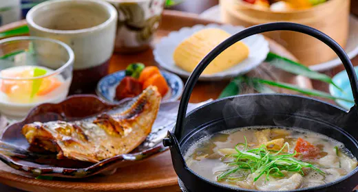 【朝食】郷土の味・だんご汁付き和定食