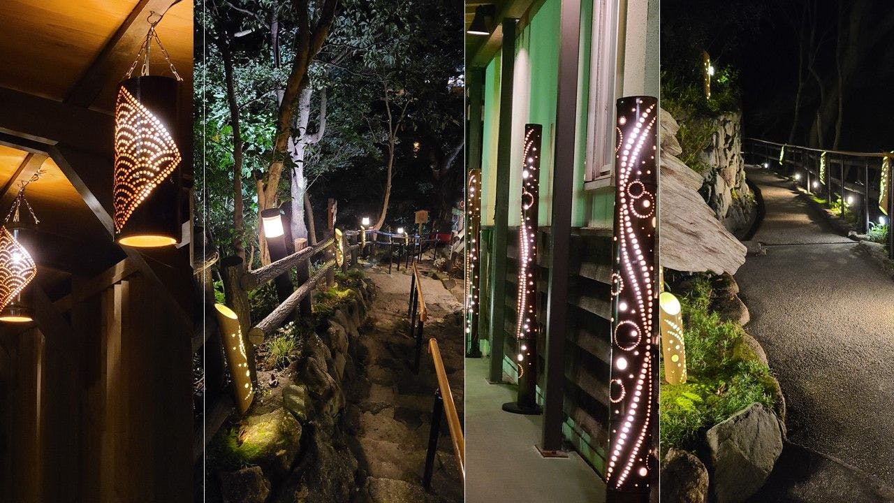 戶田家溫泉村點亮了「竹燈」。