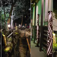 戸田家温泉村に「竹あかり」が灯りました