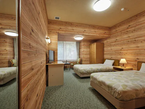 Kamar bergaya Barat (20m²) dengan unit kamar mandi.