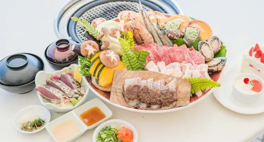 お日にち限定【1泊2食】海鮮BBQプランを直前割価格でお得に!年中快適な室内BBQも