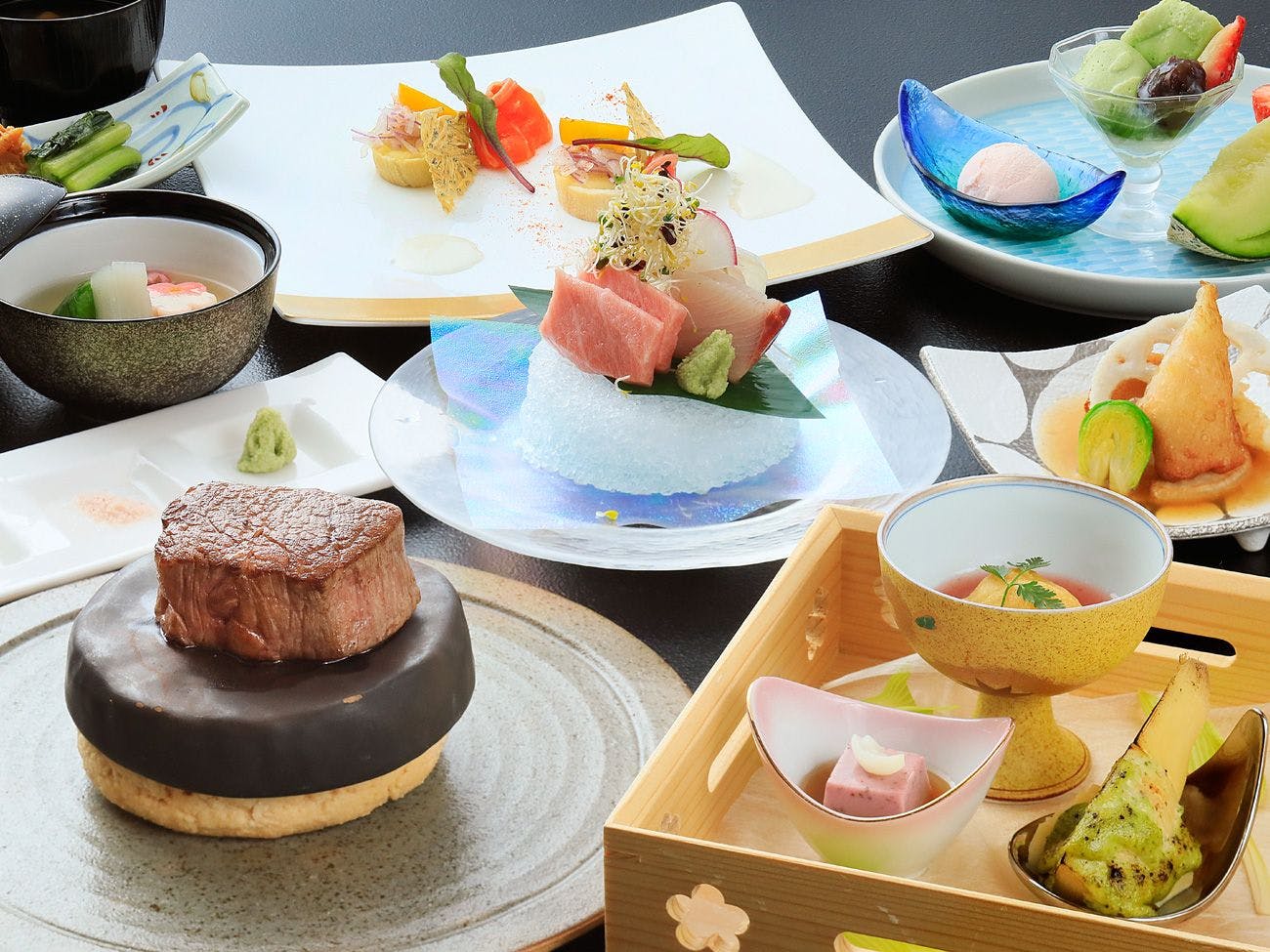 石焼ステーキがメインの華やぎ会席